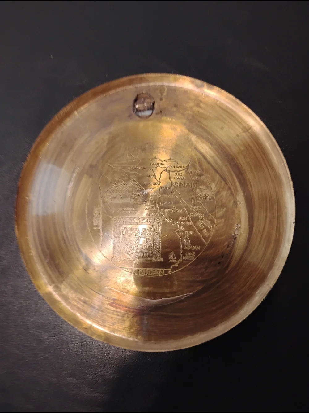 Rare Boho Egyptian Copper Wall Hanger Plate Nefertiti 8